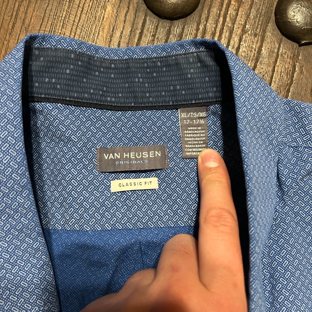 Van Heusen Blue Patterned Shirt - Picture 3 of 3
